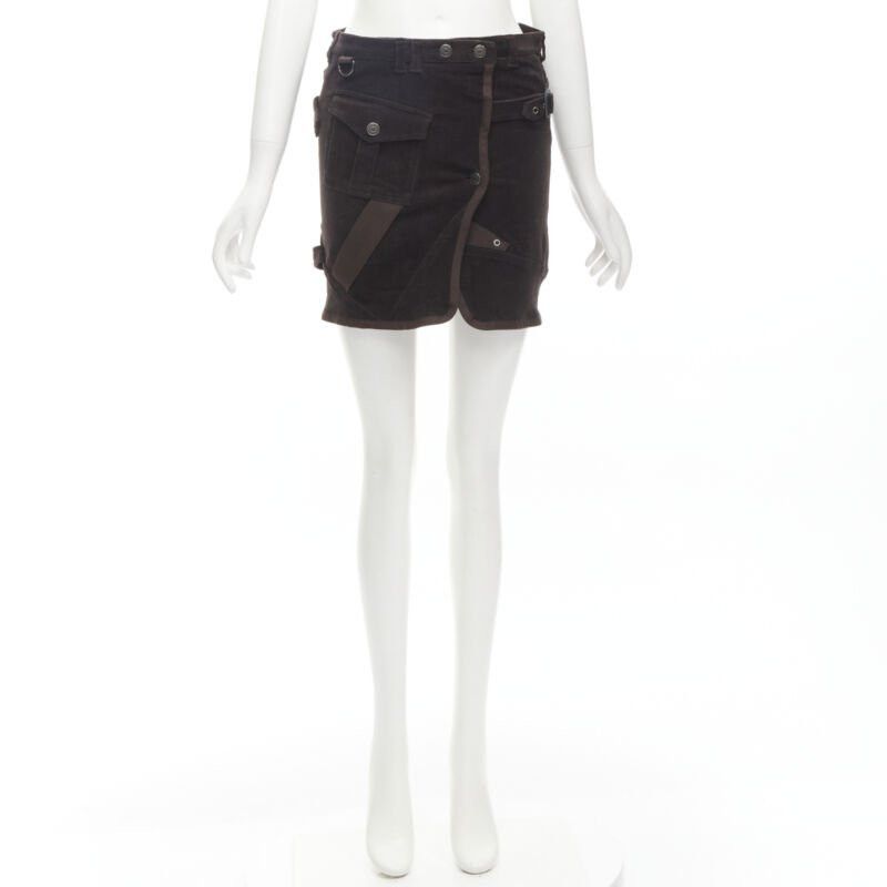 Burberry BURBERRY LONDON brown corduroy deconstructed trench mini skirt UK6 US4 S Size 26" / US 2 / IT 38 - 9 Thumbnail