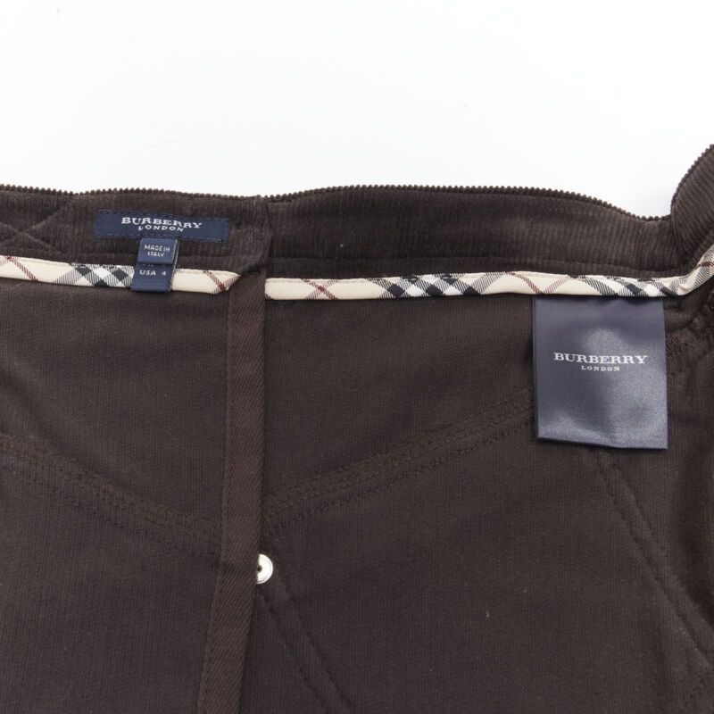 Burberry BURBERRY LONDON brown corduroy deconstructed trench mini skirt UK6 US4 S Size 26" / US 2 / IT 38 - 8 Thumbnail