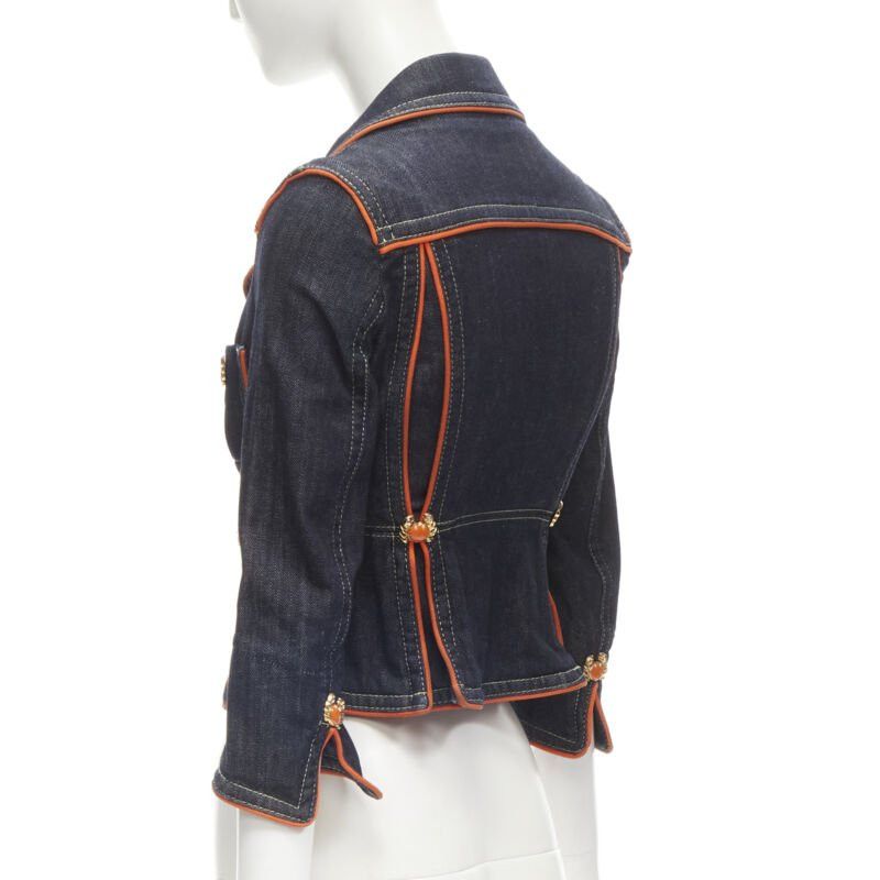 Dsquared2 rare DSQUARED2 Vintage Y2K orange crab blue denim cropped jacket IT40 XS Size S / US 4 / IT 40 - 7 Thumbnail
