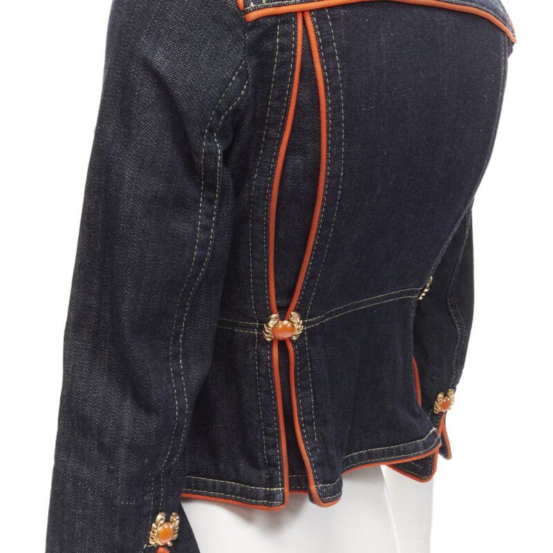 Dsquared2 rare DSQUARED2 Vintage Y2K orange crab blue denim cropped jacket IT40 XS Size S / US 4 / IT 40 - 2 Thumbnail