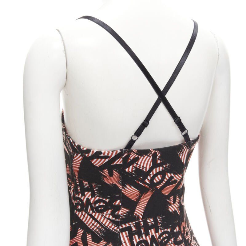 Jeremy Scott JEREMY SCOTT orange X-ray New York City Names strappy mini dress Size S / US 4 / IT 40 - 7 Thumbnail