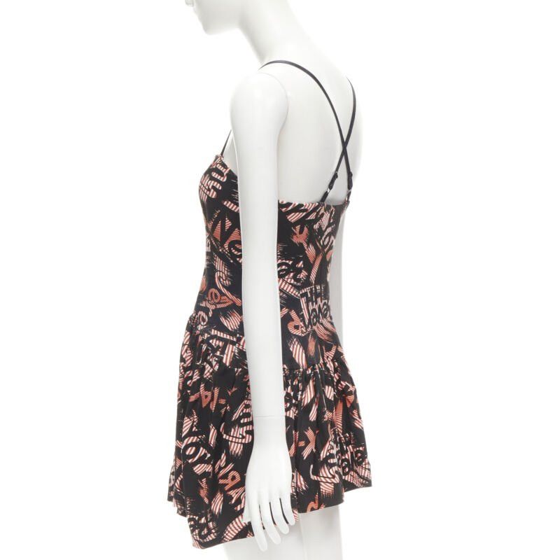 Jeremy Scott JEREMY SCOTT orange X-ray New York City Names strappy mini dress Size S / US 4 / IT 40 - 6 Thumbnail