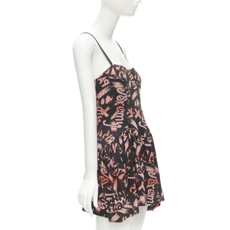 Jeremy Scott JEREMY SCOTT orange X-ray New York City Names strappy mini dress Size S / US 4 / IT 40 - 3 Thumbnail