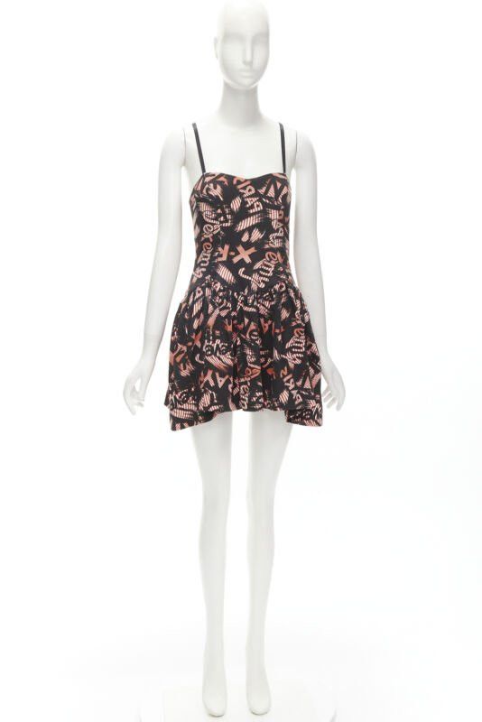Jeremy Scott JEREMY SCOTT orange X-ray New York City Names strappy mini dress Size S / US 4 / IT 40 - 9 Thumbnail