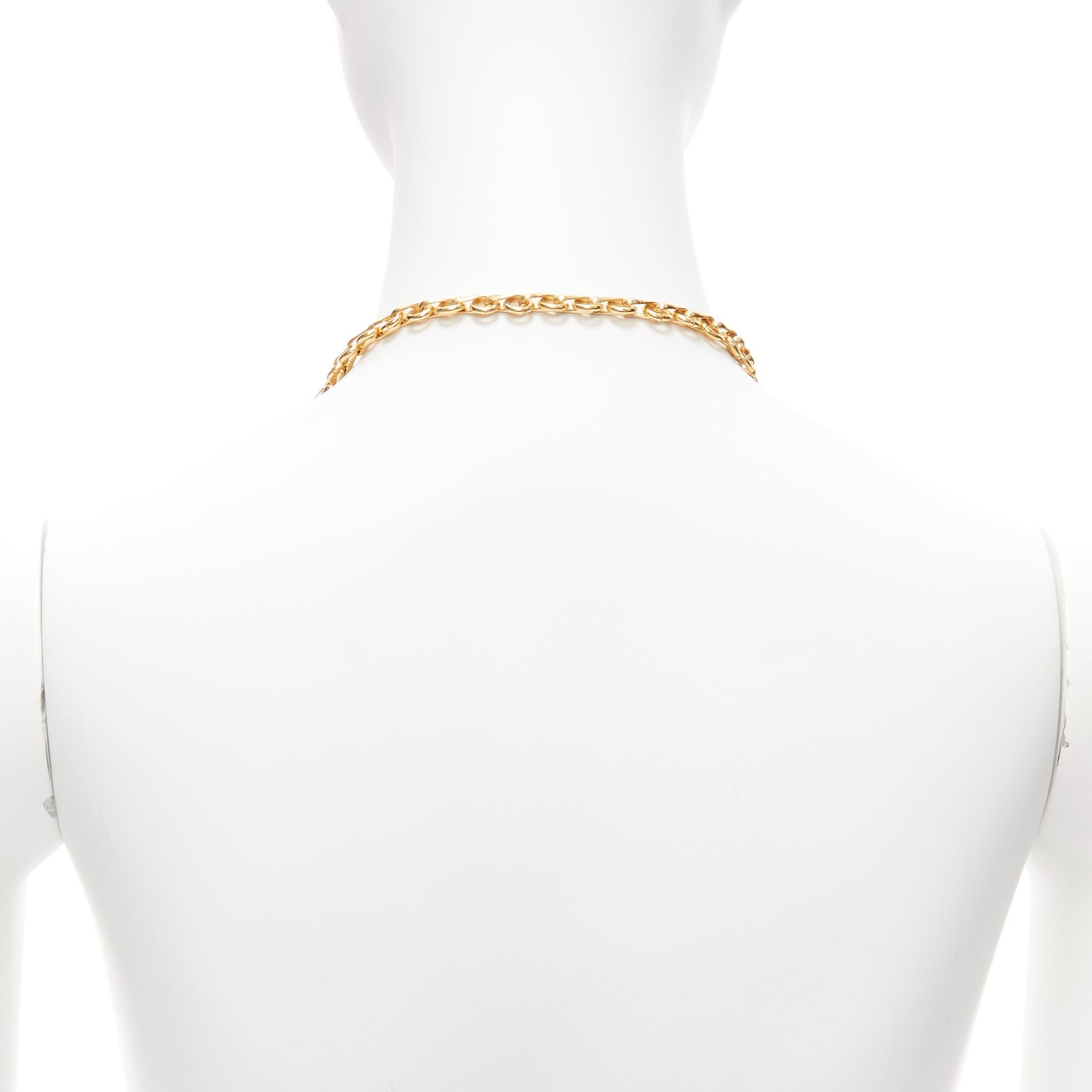 Dsquared2 DSQUARED2 Vintage gold-tone Etched Boys Names heart breaker charms princess necklace Size ONE SIZE - 5 Thumbnail