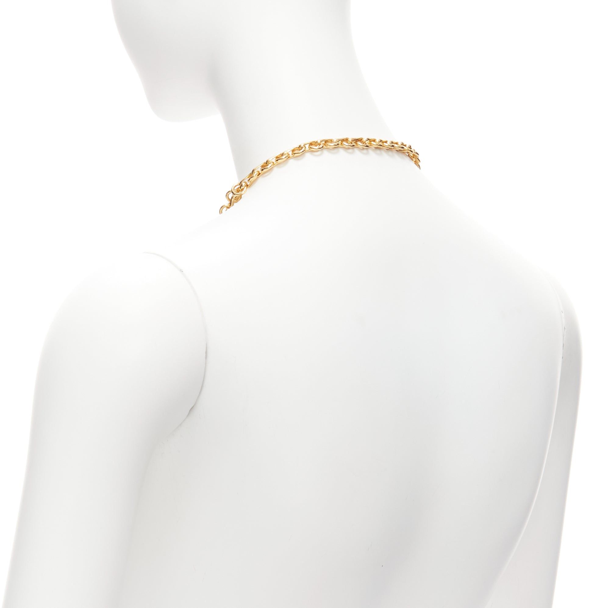 Dsquared2 DSQUARED2 Vintage gold-tone Etched Boys Names heart breaker charms princess necklace Size ONE SIZE - 6 Thumbnail