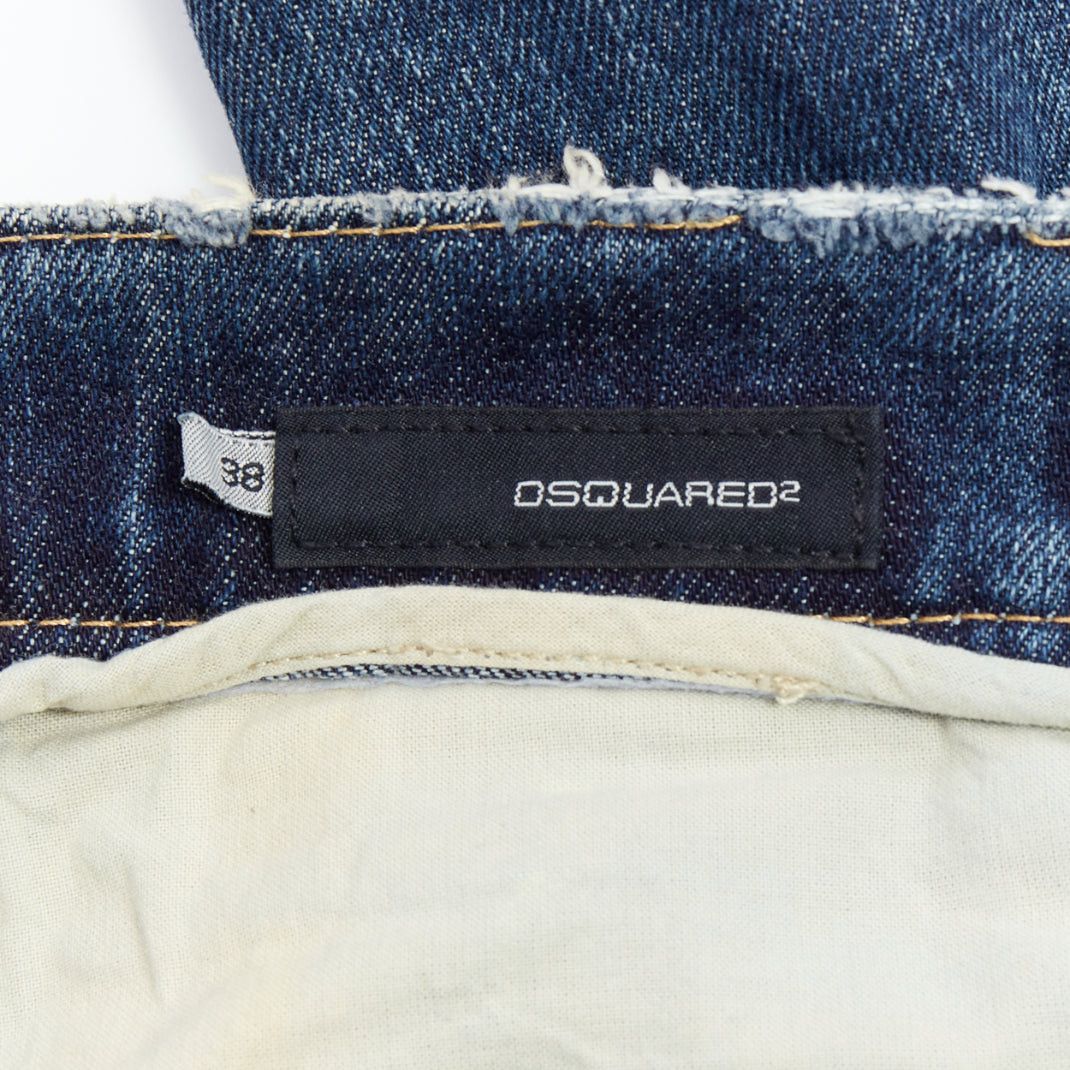 Dsquared2 DSQUARED2 Vintage orange crab button logo blue denim cropped jeans IT38 XS Size 26" / US 2 / IT 38 - 8 Thumbnail