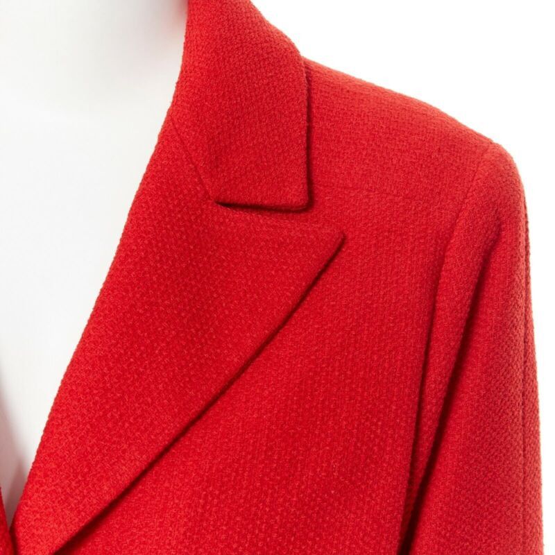 Chanel CHANEL 98A vintage lipstick red tweed peak lapel copper CC blazer jacket FR44 Size XL / US 12-14 / IT 48-50 - 2 Thumbnail