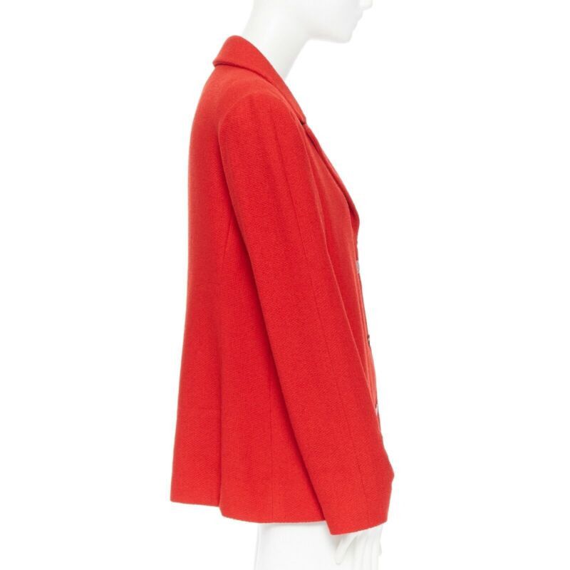 Chanel CHANEL 98A vintage lipstick red tweed peak lapel copper CC blazer jacket FR44 Size XL / US 12-14 / IT 48-50 - 5 Thumbnail