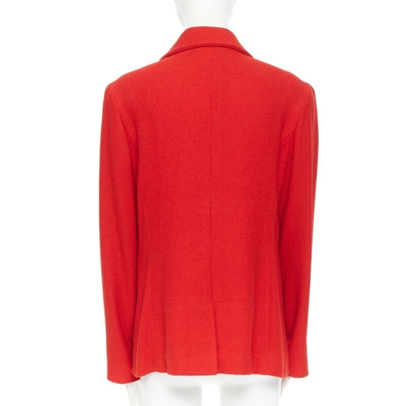 Chanel CHANEL 98A vintage lipstick red tweed peak lapel copper CC blazer jacket FR44 Size XL / US 12-14 / IT 48-50 - 6 Thumbnail
