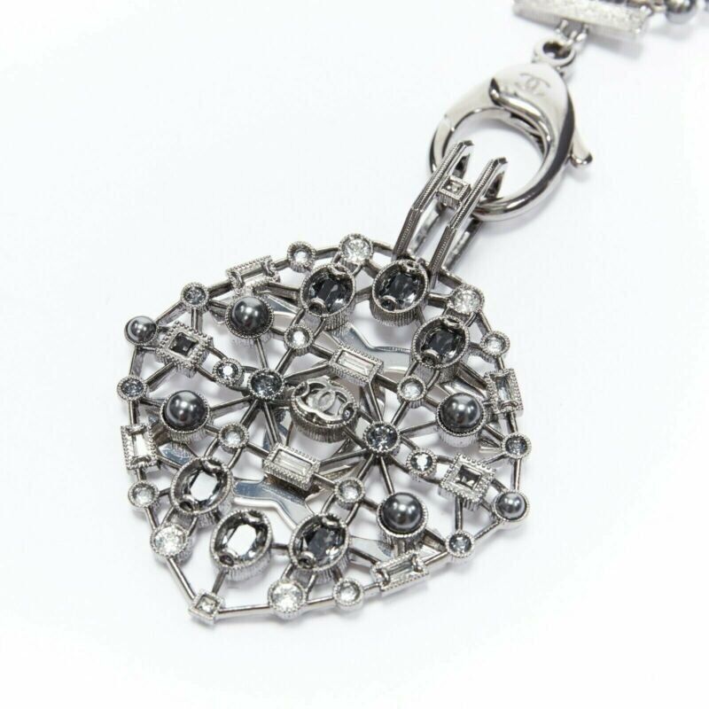 Chanel new CHANEL black triple strand pearl strass crystal clasp CC pendent necklace Size ONE SIZE - 2 Thumbnail