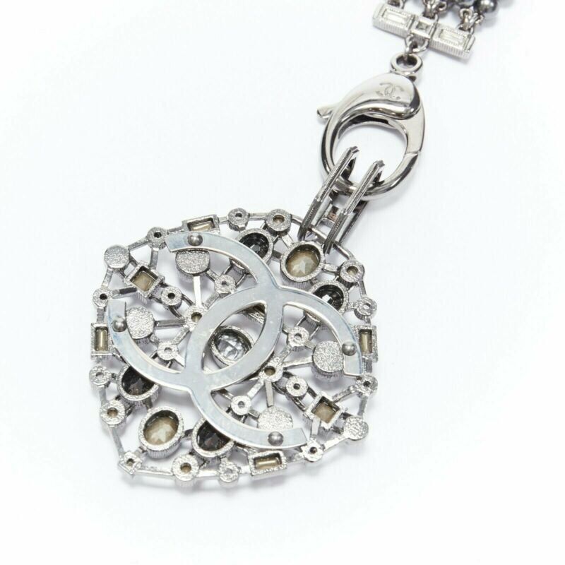 Chanel new CHANEL black triple strand pearl strass crystal clasp CC pendent necklace Size ONE SIZE - 9 Thumbnail