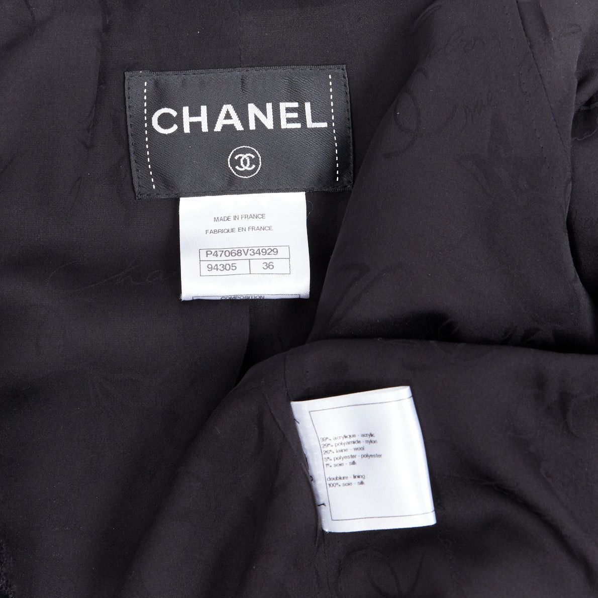 Chanel runway CHANEL 13A cyber tweed bomber sleeve double breasted black jacket FR36 Size S / US 4 / IT 40 - 10 Thumbnail