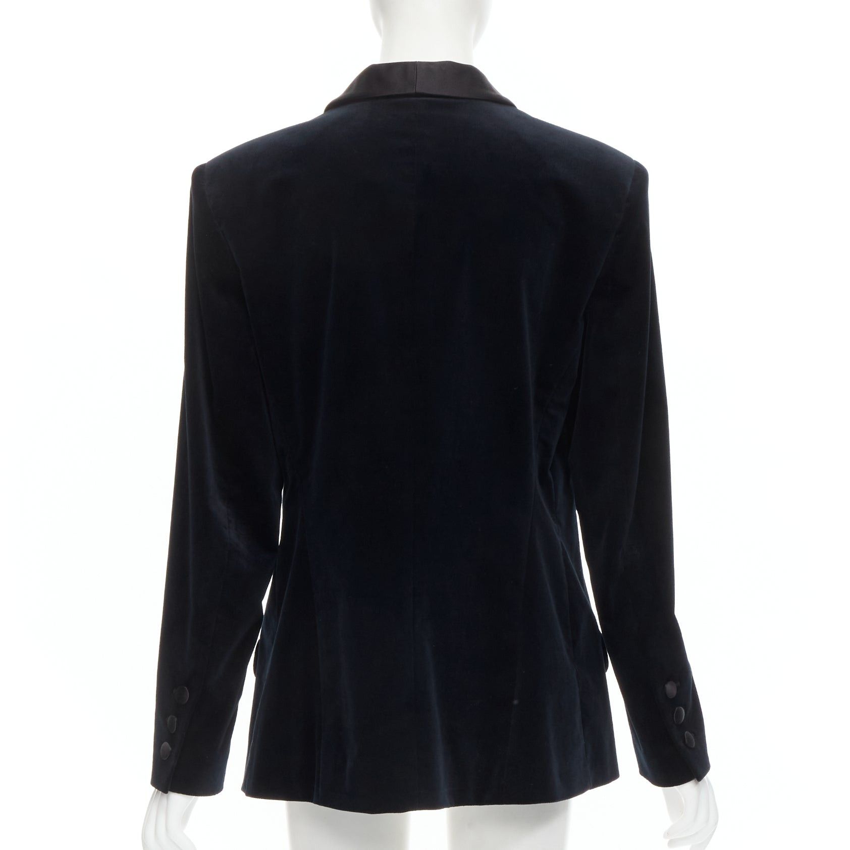 Chanel CHANEL 18A Paris Hamburg Metier D'art navy velvet satin lapel tuxedo blazer FR46 Size XL / US 12-14 / IT 48-50 - 5 Thumbnail
