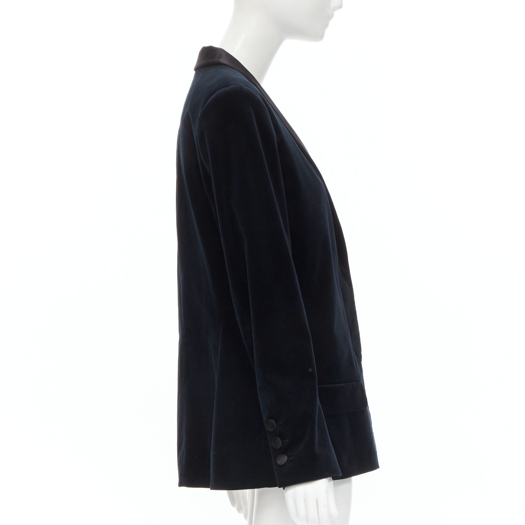 Chanel CHANEL 18A Paris Hamburg Metier D'art navy velvet satin lapel tuxedo blazer FR46 Size XL / US 12-14 / IT 48-50 - 4 Thumbnail