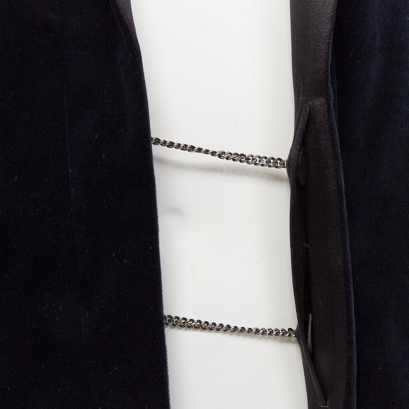 Chanel CHANEL 18A Paris Hamburg Metier D'art navy velvet satin lapel tuxedo blazer FR46 Size XL / US 12-14 / IT 48-50 - 8 Thumbnail