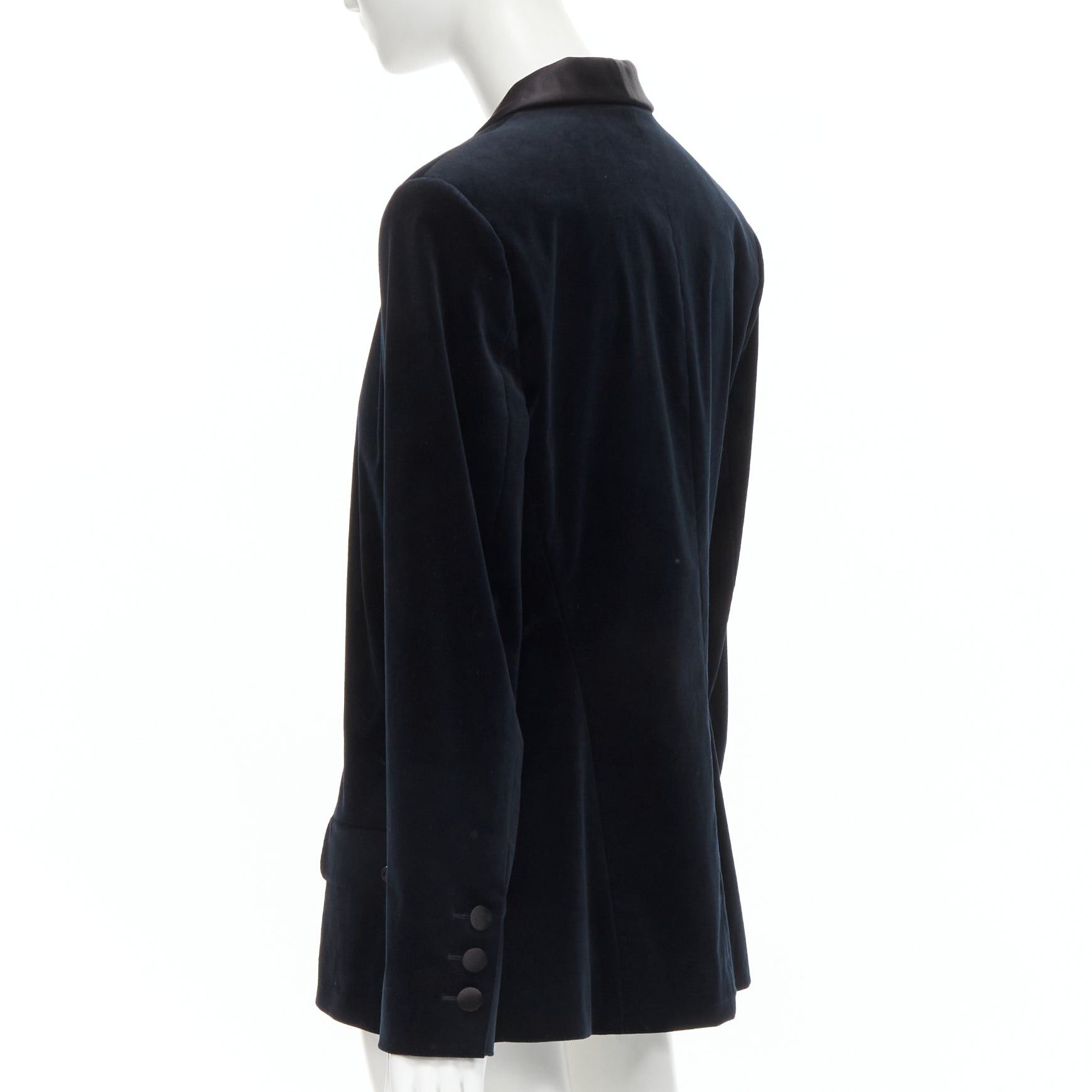 Chanel CHANEL 18A Paris Hamburg Metier D'art navy velvet satin lapel tuxedo blazer FR46 Size XL / US 12-14 / IT 48-50 - 6 Thumbnail