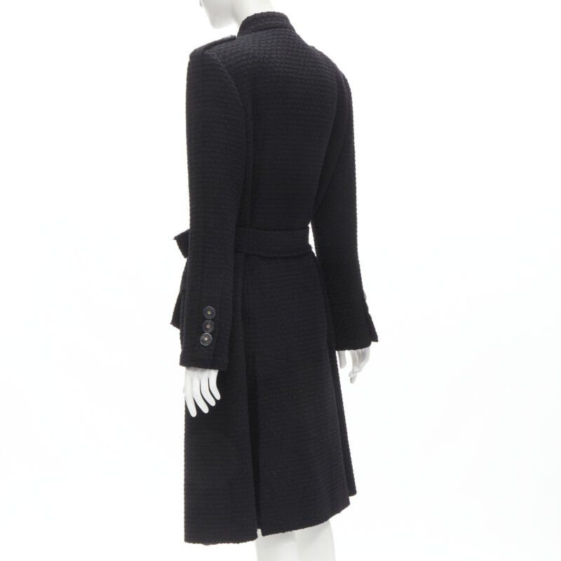 Chanel CHANEL 17A Paris Cosmopolite black tweed CC button 4-pocket belted coat FR44 XL Size XL / US 12-14 / IT 48-50 - 7 Thumbnail