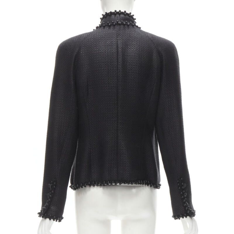 Chanel CHANEL lattice lacquered tweed bead embellished Lion CC button jacket FR42 L Size L / US 10 / IT 46 - 6 Thumbnail