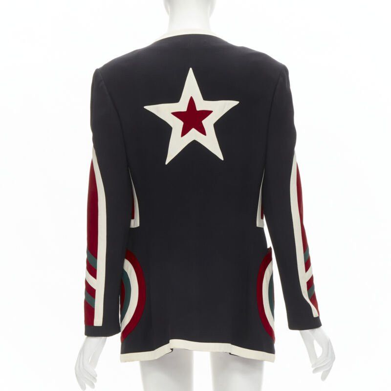 Moschino MOSCHINO COUTURE! black red creoe Star Bullseye geometric blazer IT42 L Size M / US 6-8 / IT 42-44 - 5 Thumbnail