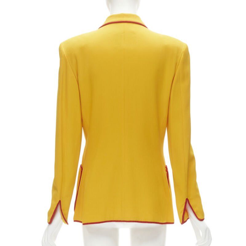 Moschino MOSCHINO CHEAP CHIC Vintage yellow red trim 4-pocket blazer jacket IT44 L Size M / US 6-8 / IT 42-44 - 6 Thumbnail