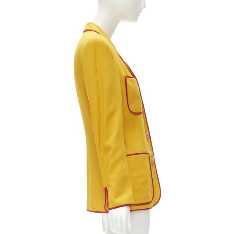 Moschino MOSCHINO CHEAP CHIC Vintage yellow red trim 4-pocket blazer jacket IT44 L Size M / US 6-8 / IT 42-44 - 5 Thumbnail