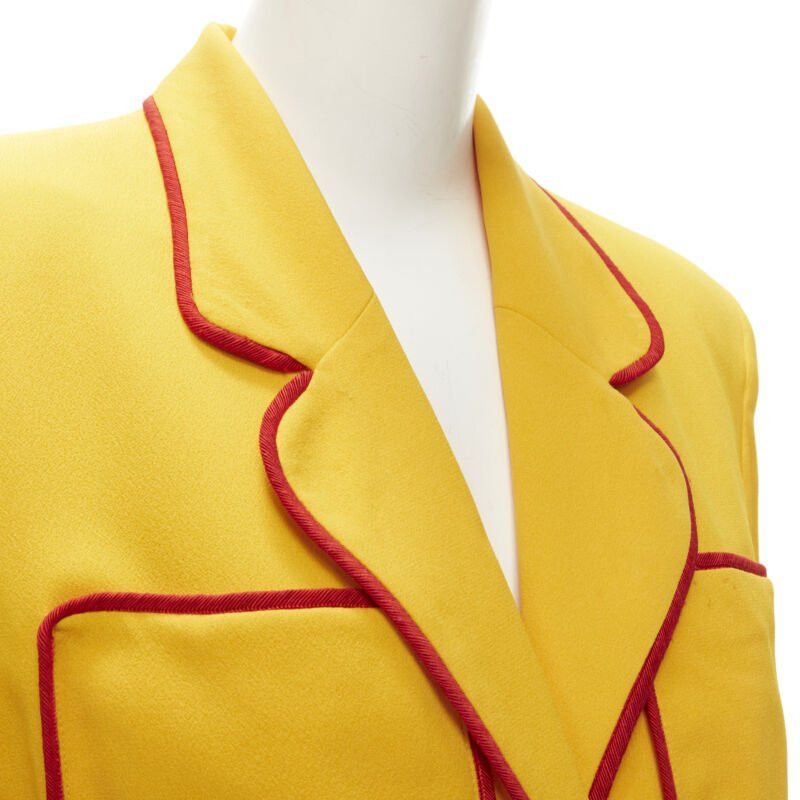 Moschino MOSCHINO CHEAP CHIC Vintage yellow red trim 4-pocket blazer jacket IT44 L Size M / US 6-8 / IT 42-44 - 8 Thumbnail