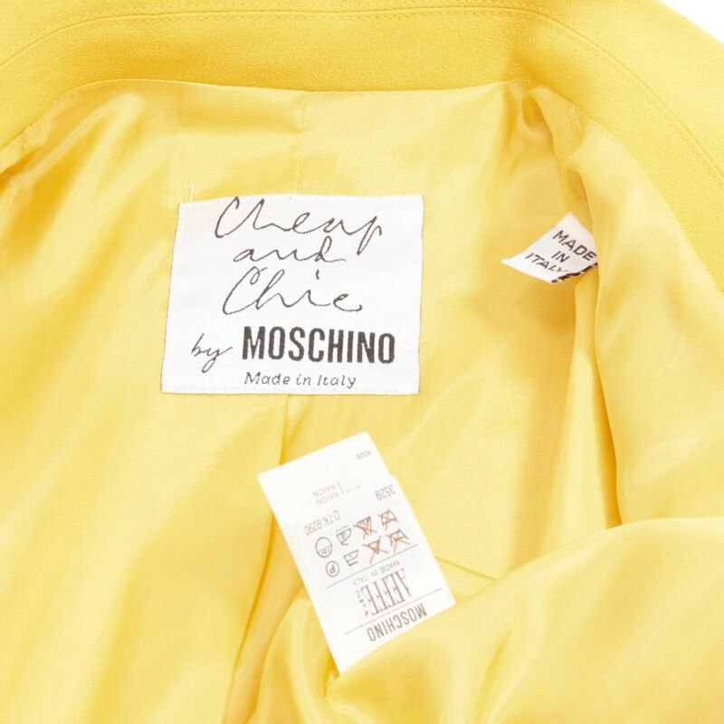 Moschino MOSCHINO CHEAP CHIC Vintage yellow red trim 4-pocket blazer jacket IT44 L Size M / US 6-8 / IT 42-44 - 12 Thumbnail