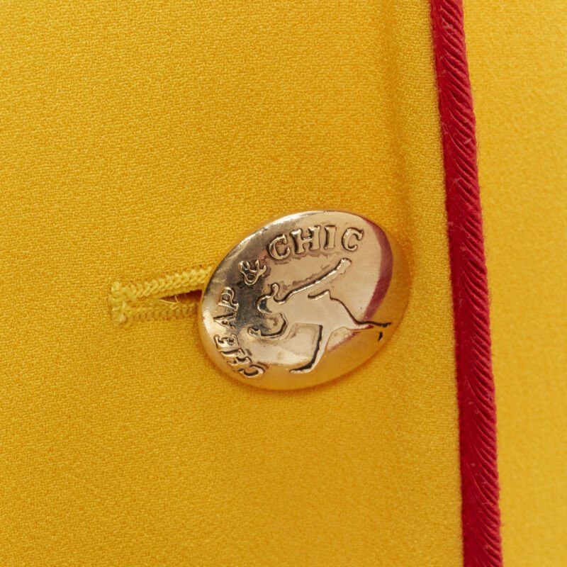 Moschino MOSCHINO CHEAP CHIC Vintage yellow red trim 4-pocket blazer jacket IT44 L Size M / US 6-8 / IT 42-44 - 2 Thumbnail