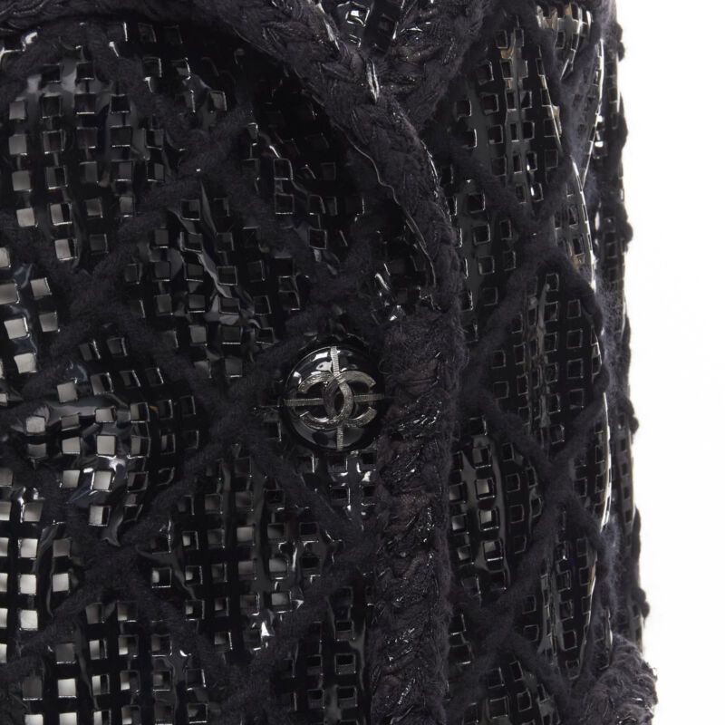 Chanel CHANEL 15K Brasserie Gabrielle Runway cutout PVC braided tweed jacket FR46 2XL Size XL / US 12-14 / IT 48-50 - 2 Thumbnail
