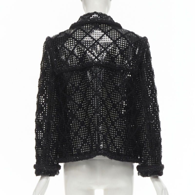 Chanel CHANEL 15K Brasserie Gabrielle Runway cutout PVC braided tweed jacket FR46 2XL Size XL / US 12-14 / IT 48-50 - 6 Thumbnail