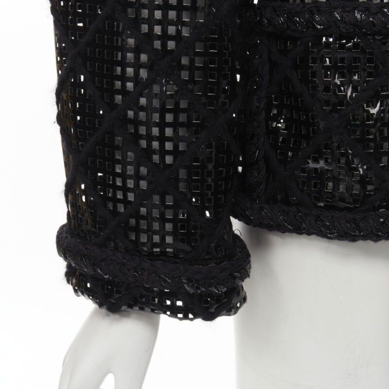 Chanel CHANEL 15K Brasserie Gabrielle Runway cutout PVC braided tweed jacket FR46 2XL Size XL / US 12-14 / IT 48-50 - 9 Thumbnail
