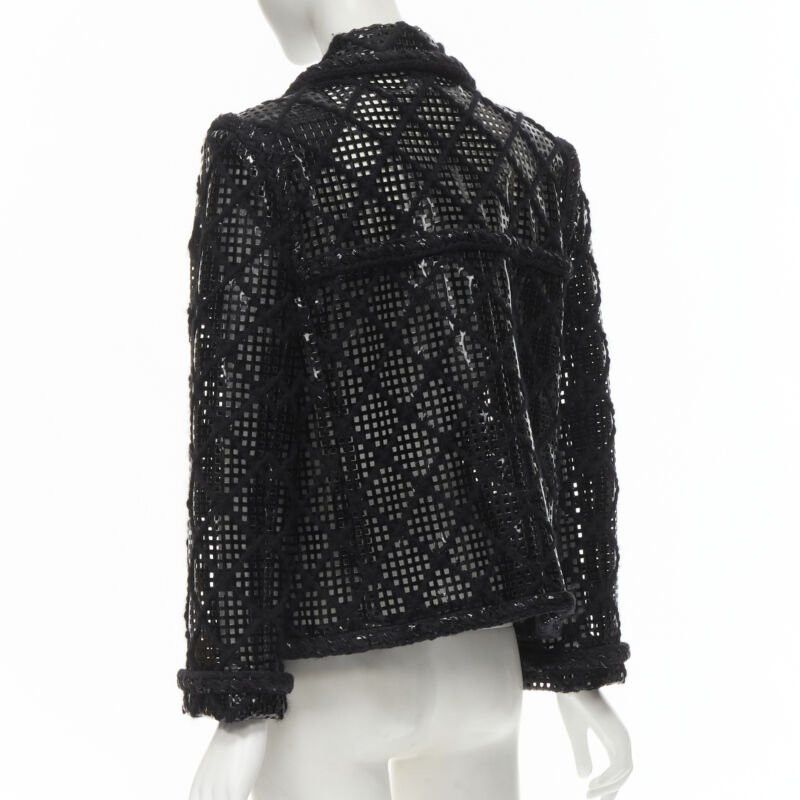 Chanel CHANEL 15K Brasserie Gabrielle Runway cutout PVC braided tweed jacket FR46 2XL Size XL / US 12-14 / IT 48-50 - 7 Thumbnail
