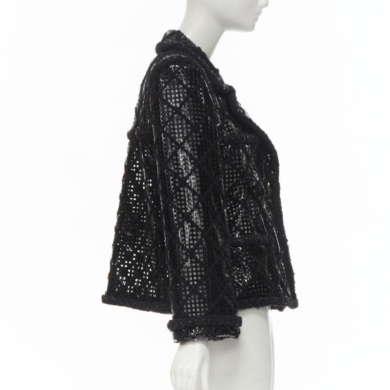 Chanel CHANEL 15K Brasserie Gabrielle Runway cutout PVC braided tweed jacket FR46 2XL Size XL / US 12-14 / IT 48-50 - 5 Thumbnail