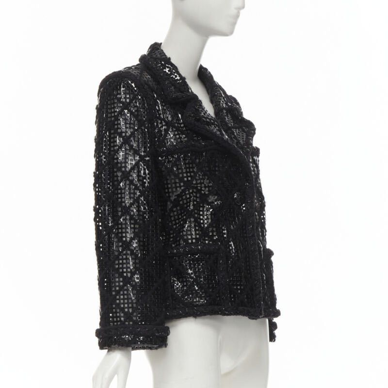 Chanel CHANEL 15K Brasserie Gabrielle Runway cutout PVC braided tweed jacket FR46 2XL Size XL / US 12-14 / IT 48-50 - 4 Thumbnail