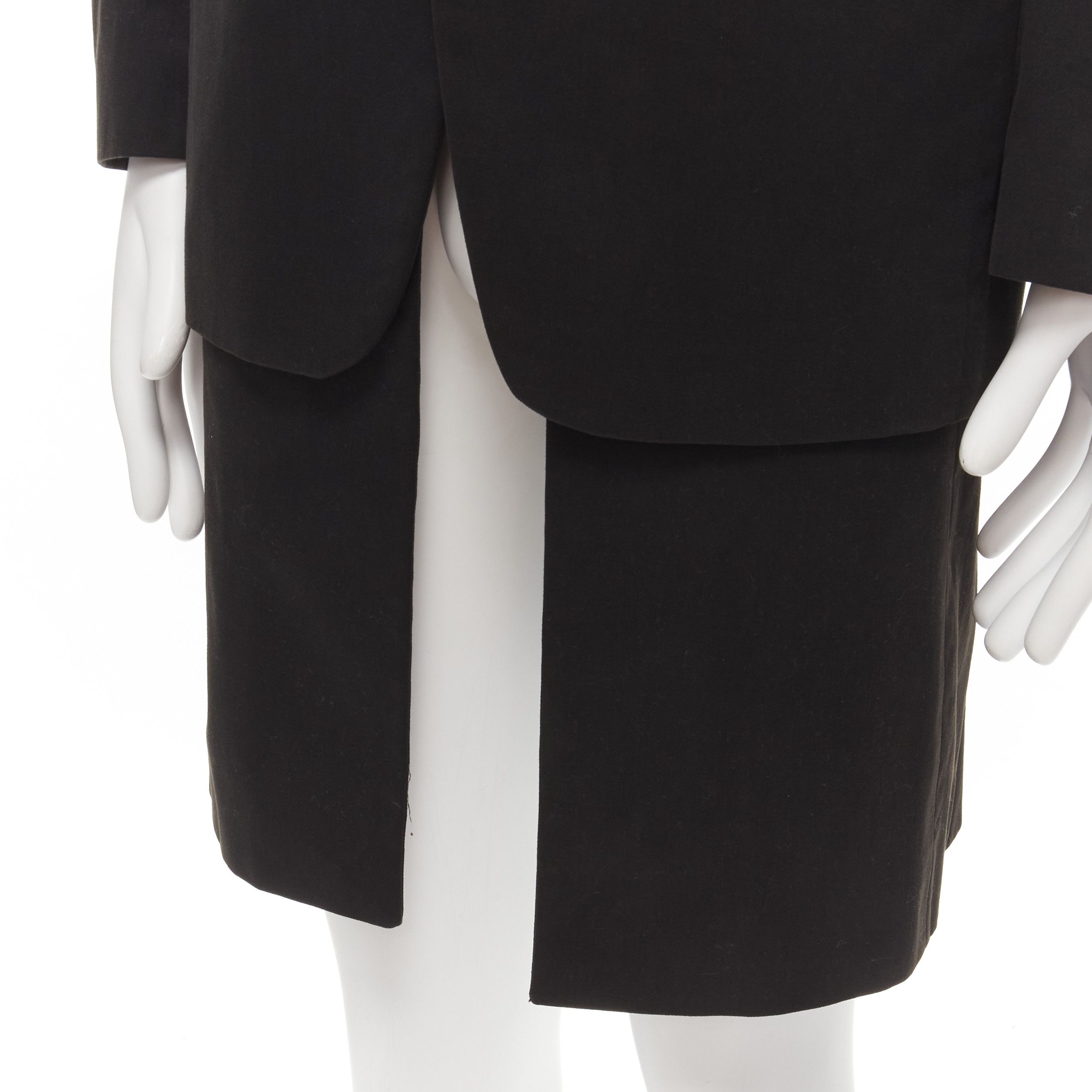 Raf Simons RAF SIMONS 2002 cotton black detachable layered longline coat jacket IT46 S Size US S / EU 44-46 / 1 - 2 Thumbnail
