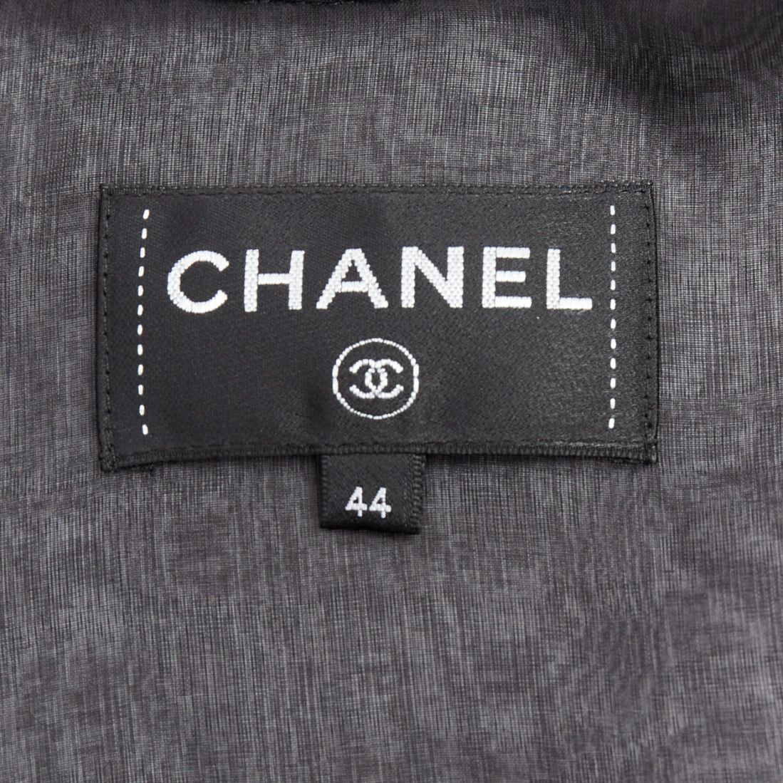 Chanel rare CHANEL black sheer silk Victorian ruffle collar zip up bomber jacket Size L / US 10 / IT 46 - 12 Thumbnail
