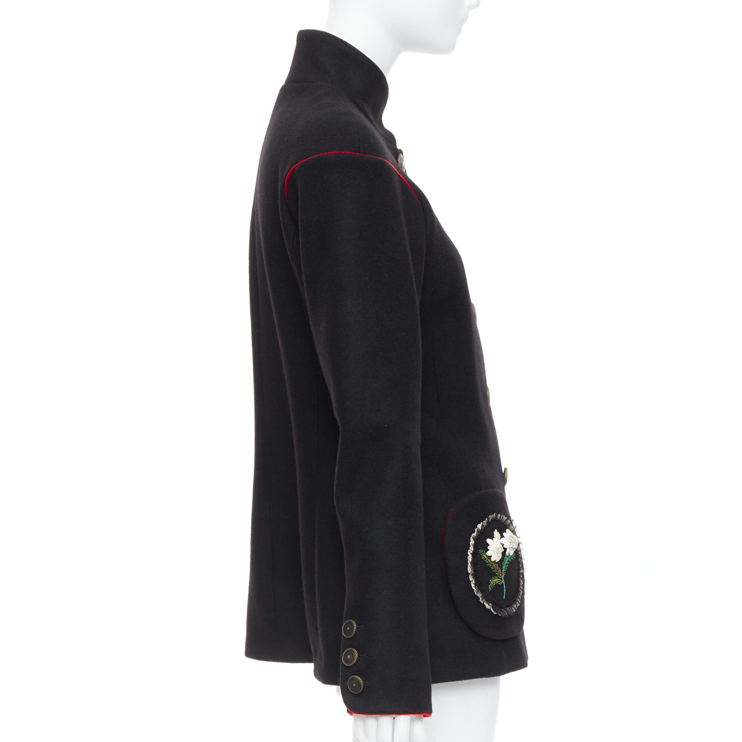 Chanel rare CHANEL 2015 Runway Edelweiss flower embroidery circle pocket wool coat FR42 Size L / US 10 / IT 46 - 5 Thumbnail