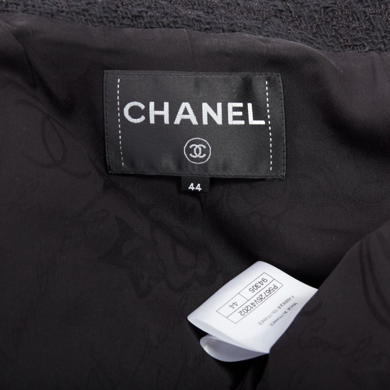 Chanel CHANEL 17A Runway Paris Cosmopolite black tweed double breasted tuxedo jacket FR44 Size XL / US 12-14 / IT 48-50 - 12 Thumbnail