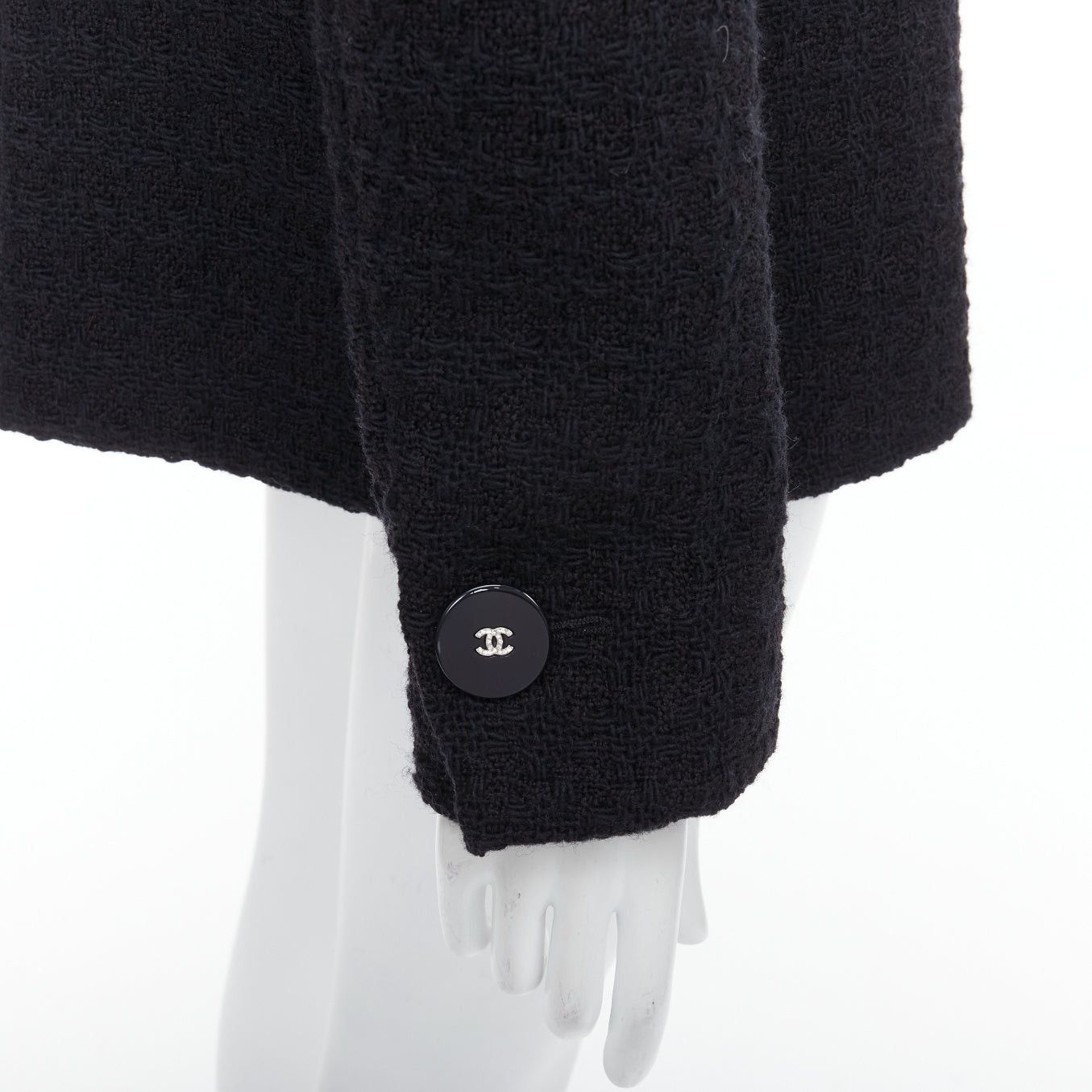 Chanel CHANEL 17A Runway Paris Cosmopolite black tweed double breasted tuxedo jacket FR44 Size XL / US 12-14 / IT 48-50 - 9 Thumbnail