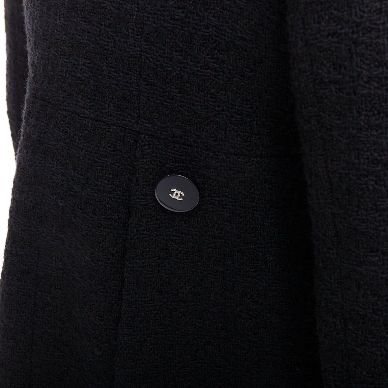 Chanel CHANEL 17A Runway Paris Cosmopolite black tweed double breasted tuxedo jacket FR44 Size XL / US 12-14 / IT 48-50 - 10 Thumbnail