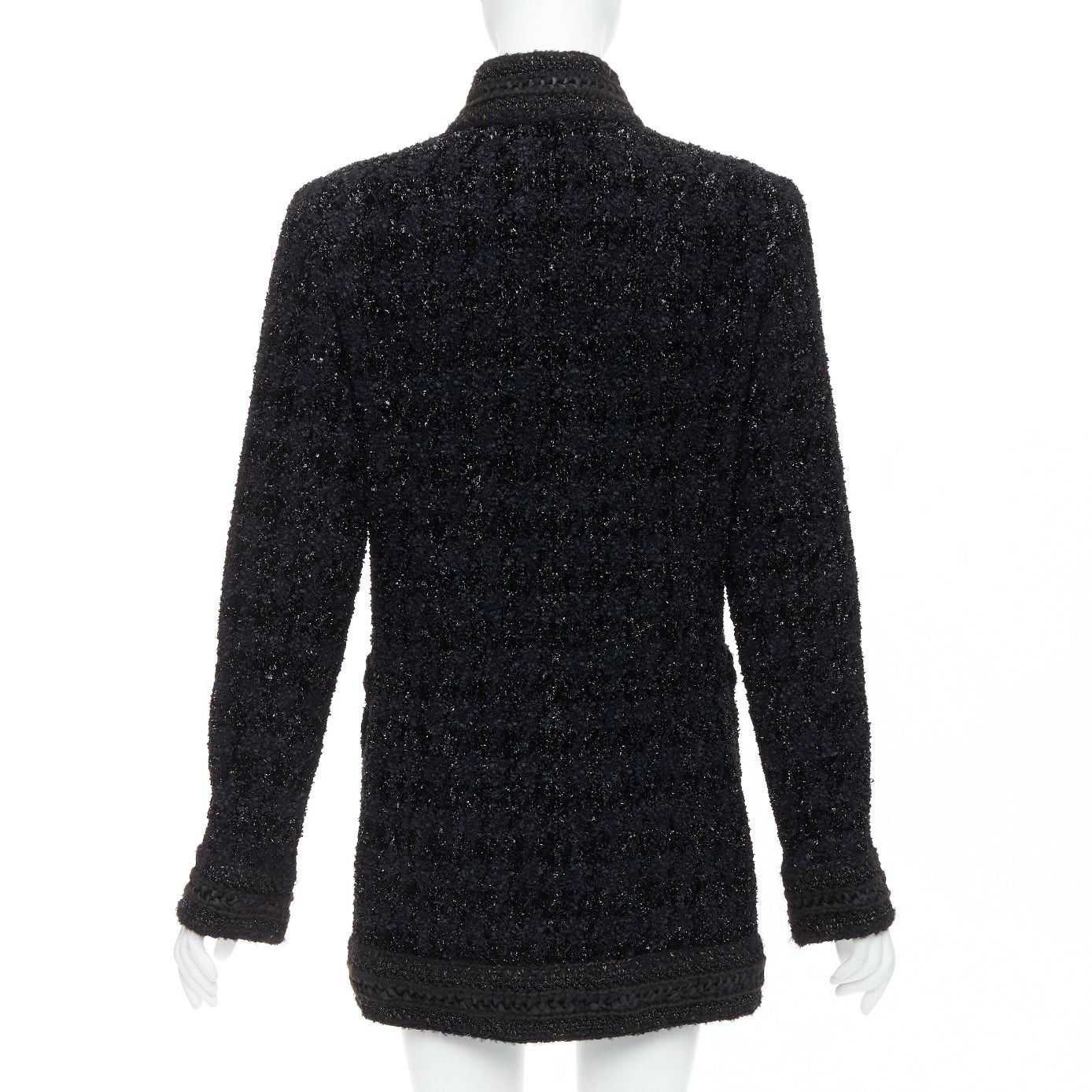 Chanel CHANEL 10A Paris Shanghai Runway black metallic checked qipao coat FR40 Size M / US 6-8 / IT 42-44 - 6 Thumbnail