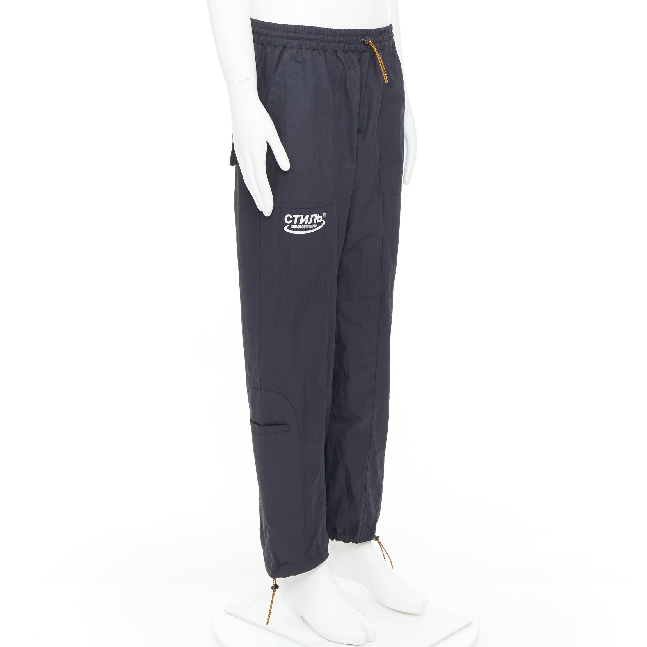 Heron Preston HERON PRESTON black orange nylon patchwork logo drawstring joggers M Size US 30 / EU 46 - 3 Thumbnail