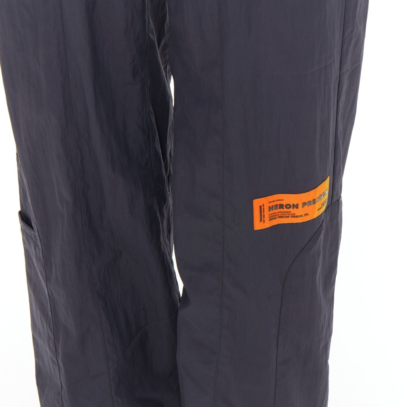 Heron Preston HERON PRESTON black orange nylon patchwork logo drawstring joggers M Size US 30 / EU 46 - 7 Thumbnail