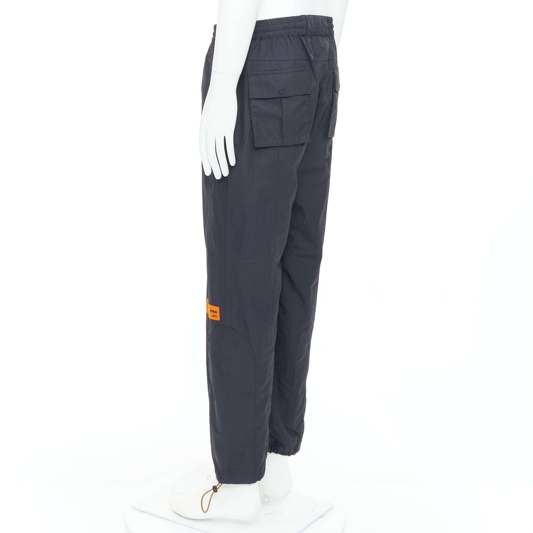 Heron Preston HERON PRESTON black orange nylon patchwork logo drawstring joggers M Size US 30 / EU 46 - 6 Thumbnail