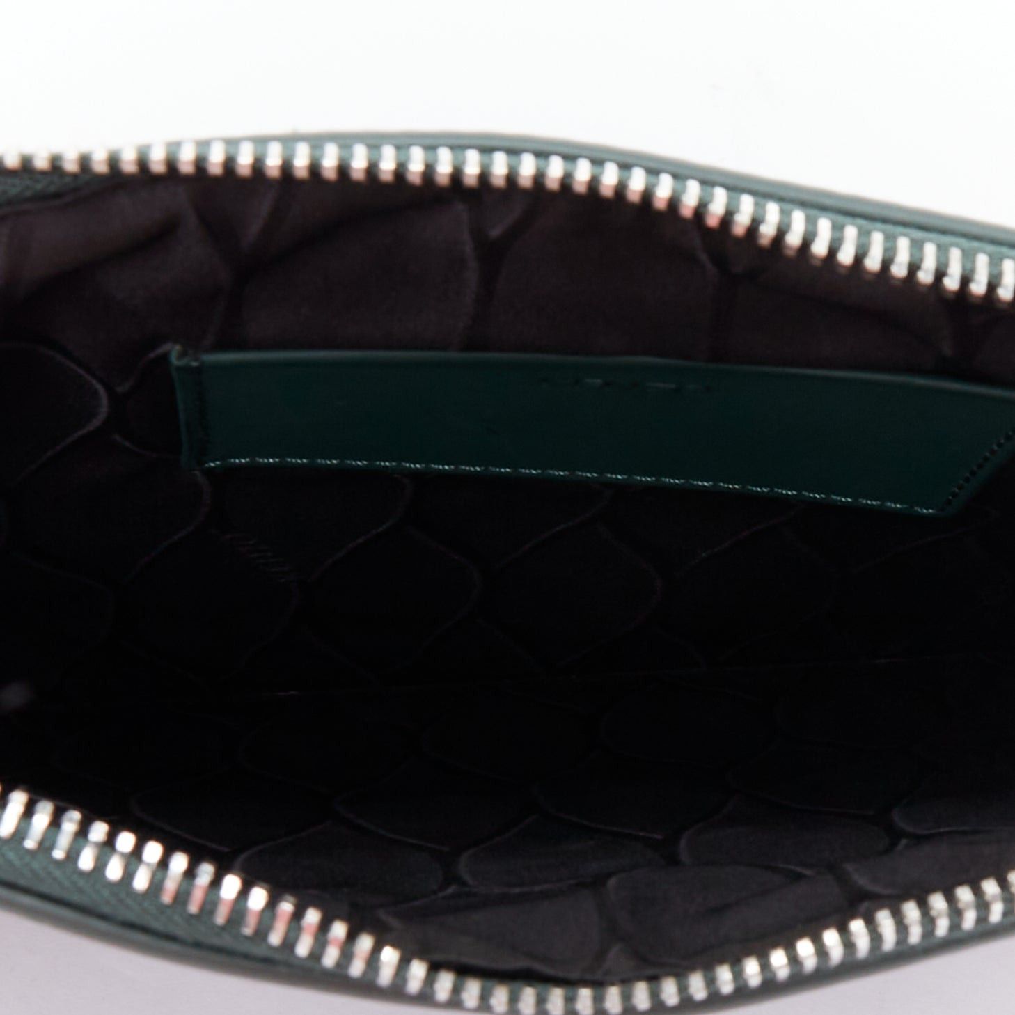 Kenzo KENZO dark green purple debossed rubber logo portfolio zip clutch Size ONE SIZE - 8 Thumbnail