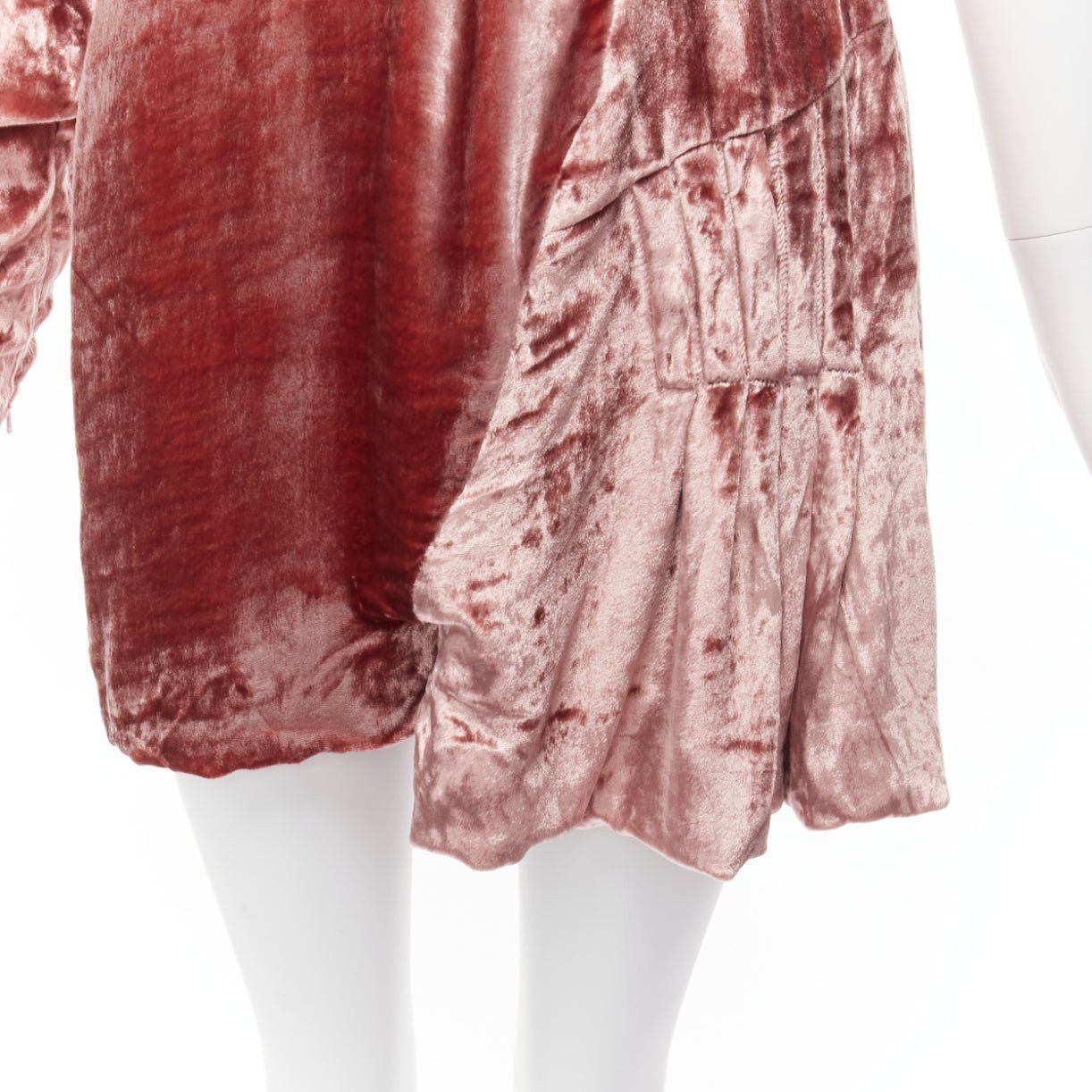 Other MICHAEL VAN DER HAM Runway pink velvet asymmetric wrap draped mini dress UK8 S Size S / US 4 / IT 40 - 7 Thumbnail