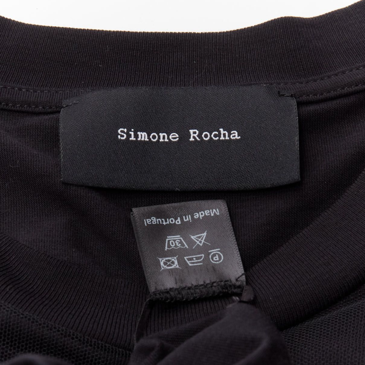 Simone Rocha SIMONE ROCHA black asymmetric tulle ruffle trim overlay tshirt dress S Size S / US 4 / IT 40 - 8 Thumbnail