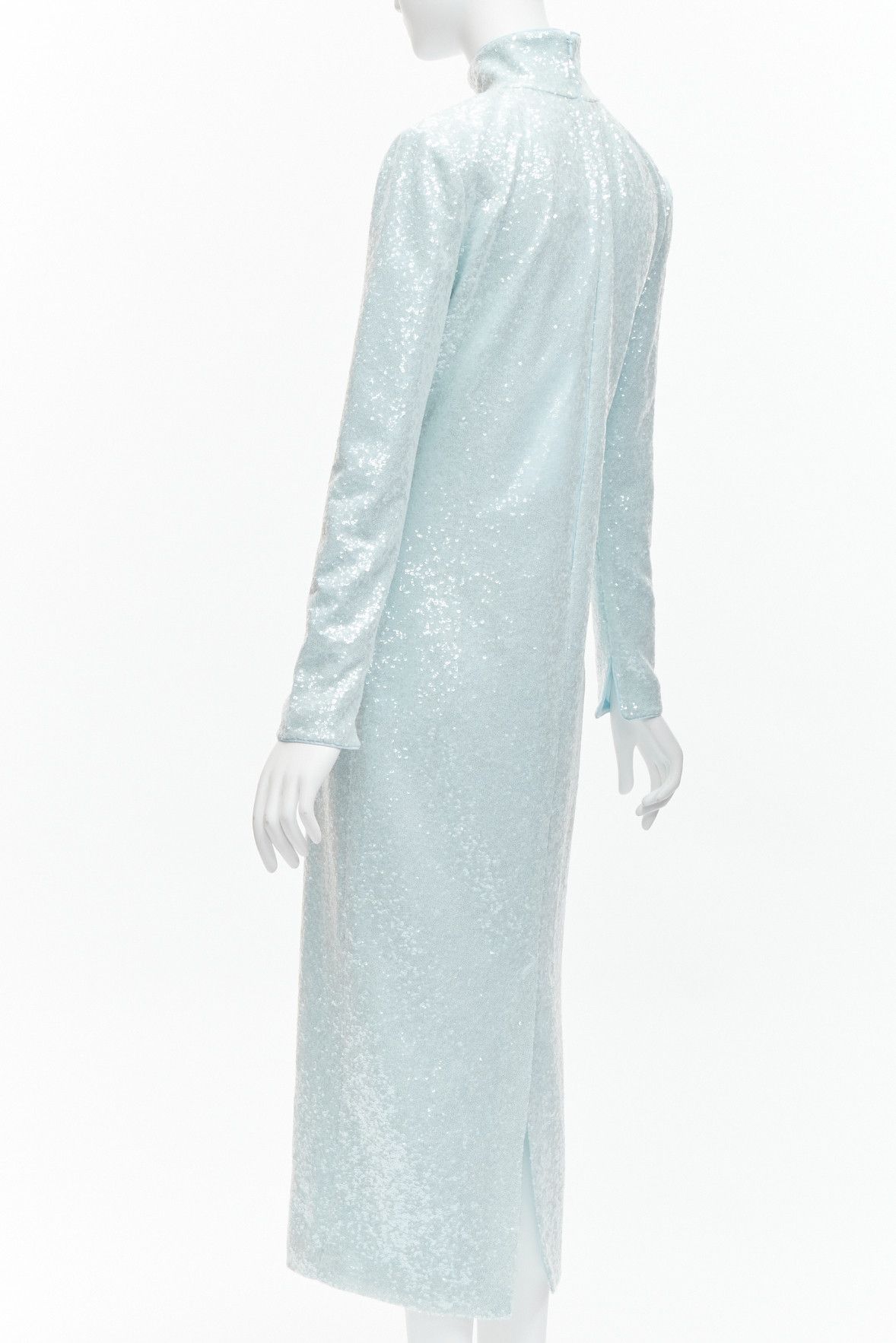 16Arlington 16ARLINGTON Vida light blue sequins high neck long sleeves cocktail dress UK6 XS Size XS / US 0-2 / IT 36-38 - 6 Thumbnail