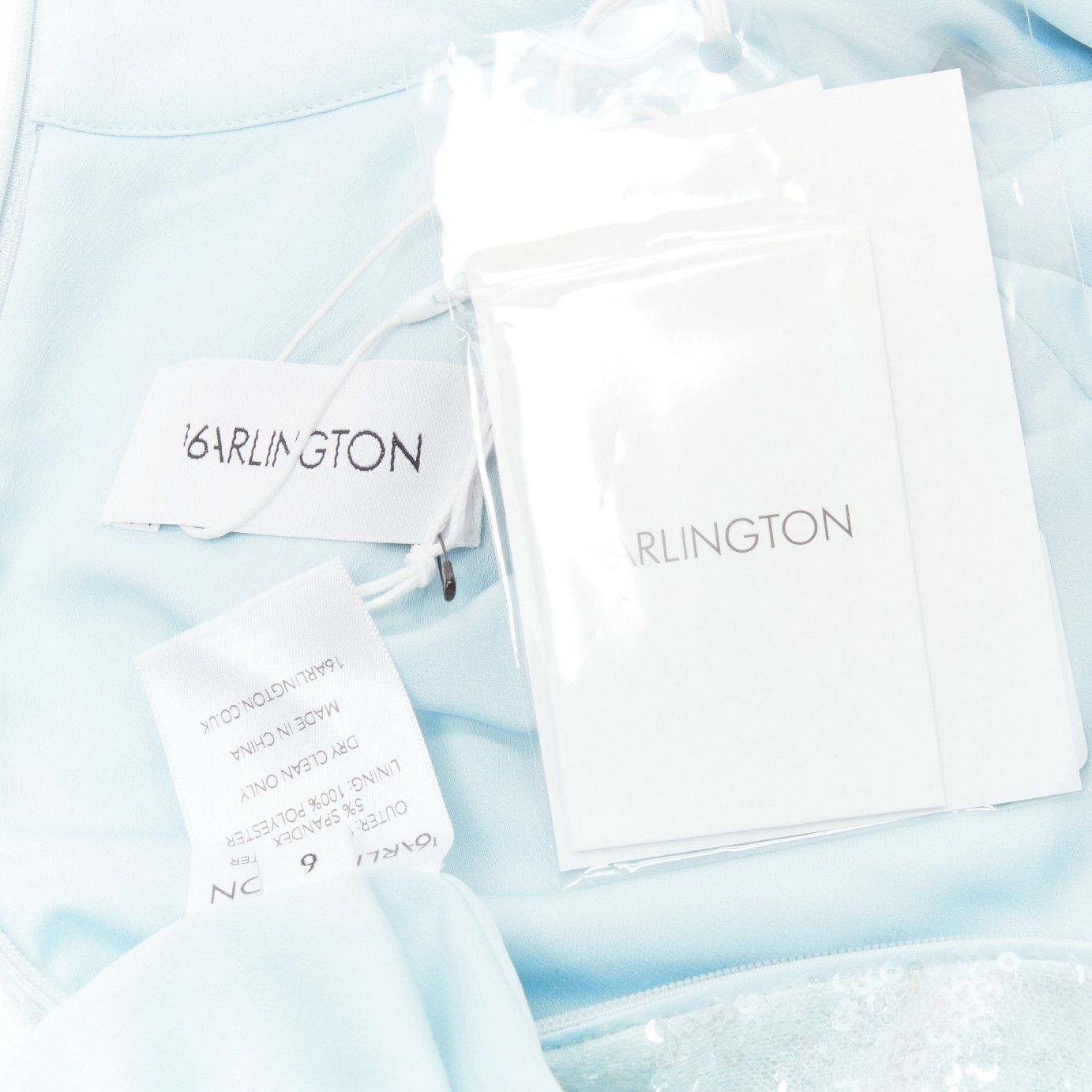 16Arlington 16ARLINGTON Vida light blue sequins high neck long sleeves cocktail dress UK6 XS Size XS / US 0-2 / IT 36-38 - 8 Thumbnail